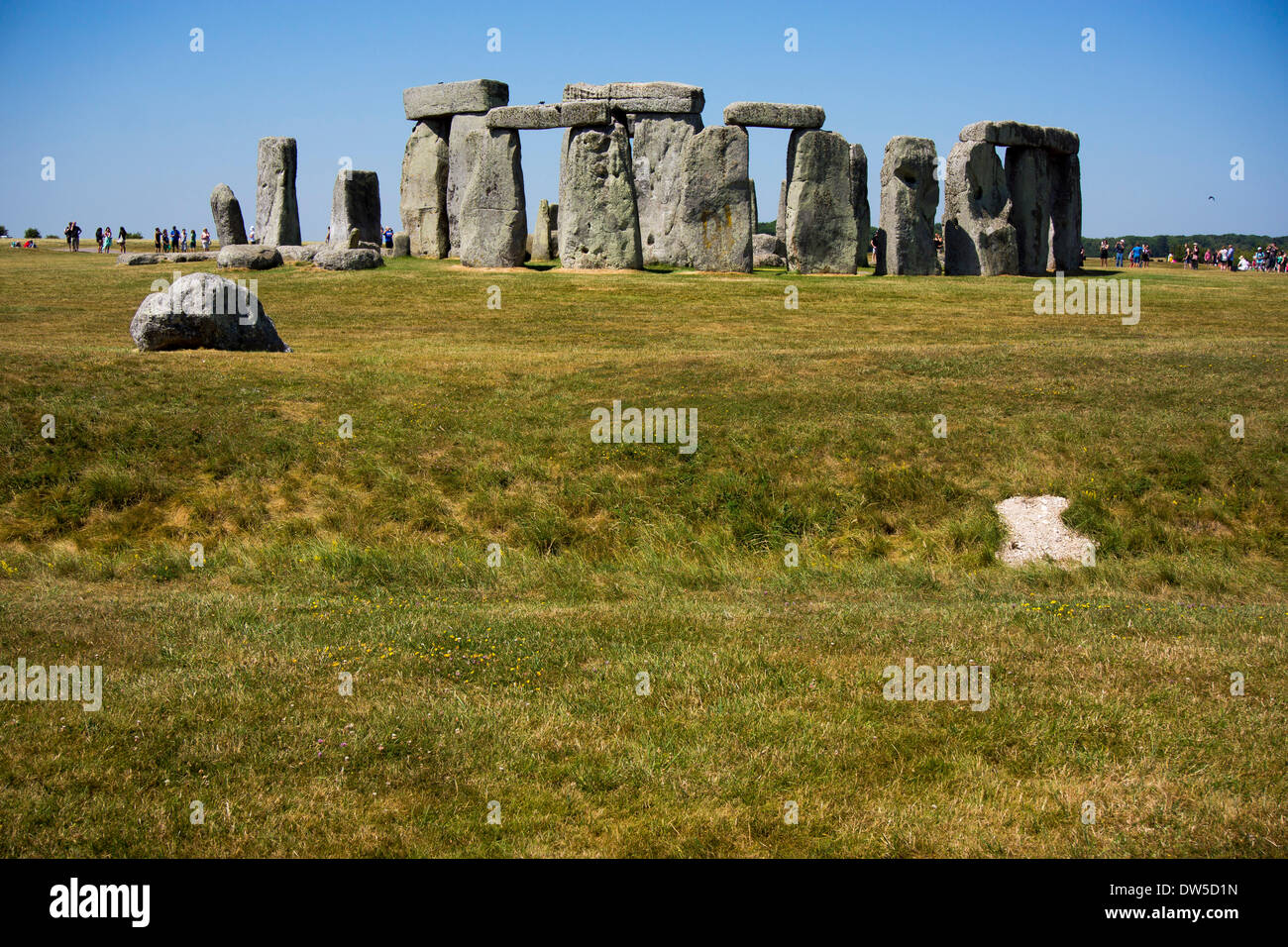 Stonehenge, Sitio del Patrimonio Mundial de la UNESCO, la llanura de Salisbury, Wiltshire, Inglaterra, Reino Unido, Europa Foto de stock