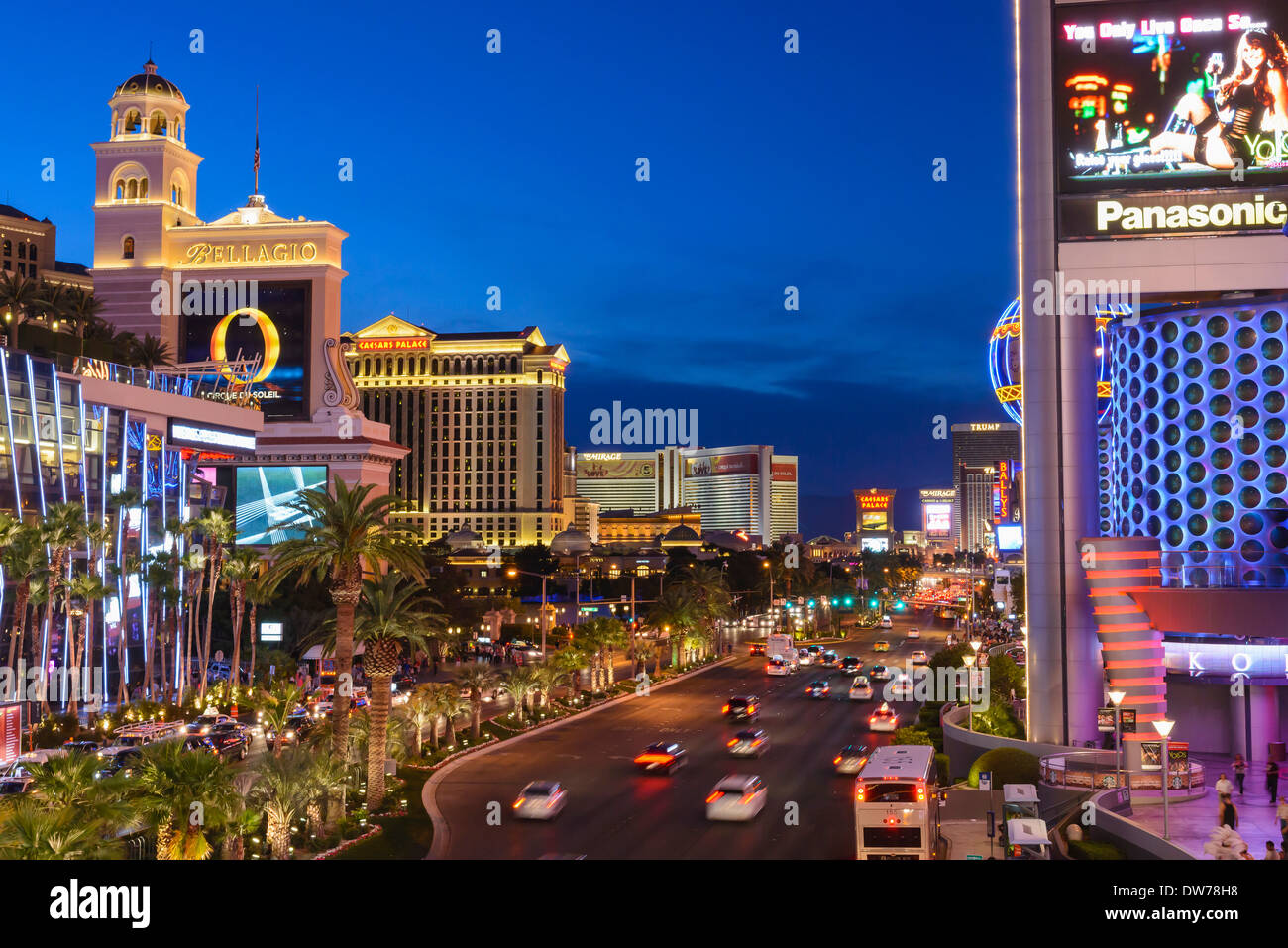 La Strip, en Las Vegas, Nevada, EE.UU. Foto de stock