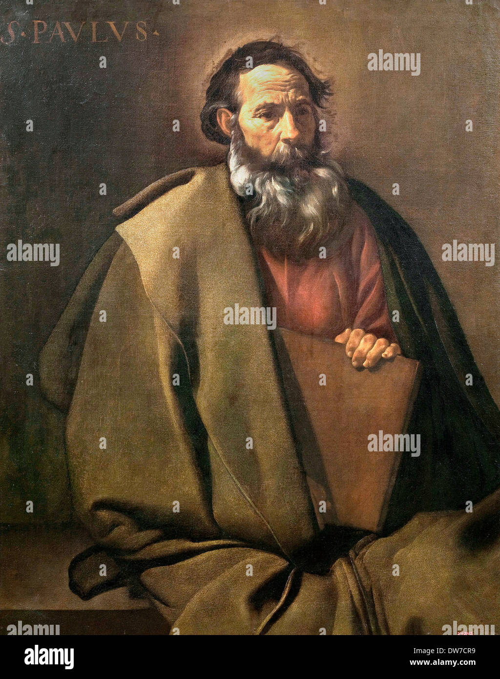 Diego Rodríguez de Silva y Velázquez, Saint Paul. Circa 1619. Óleo sobre lienzo. Museu Nacional d'Art de Catalunya, Barcelona, España Foto de stock