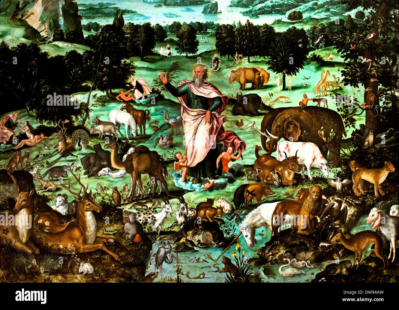 La Création du Monde - La creación del mundo Melchior Bocksberger Francia 1530-1587 Foto de stock