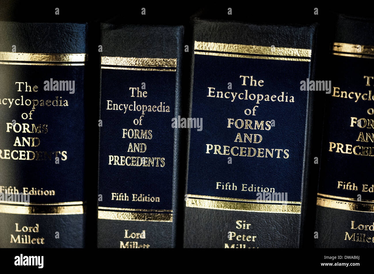 Las enciclopedias de formularios y los precedentes Foto de stock