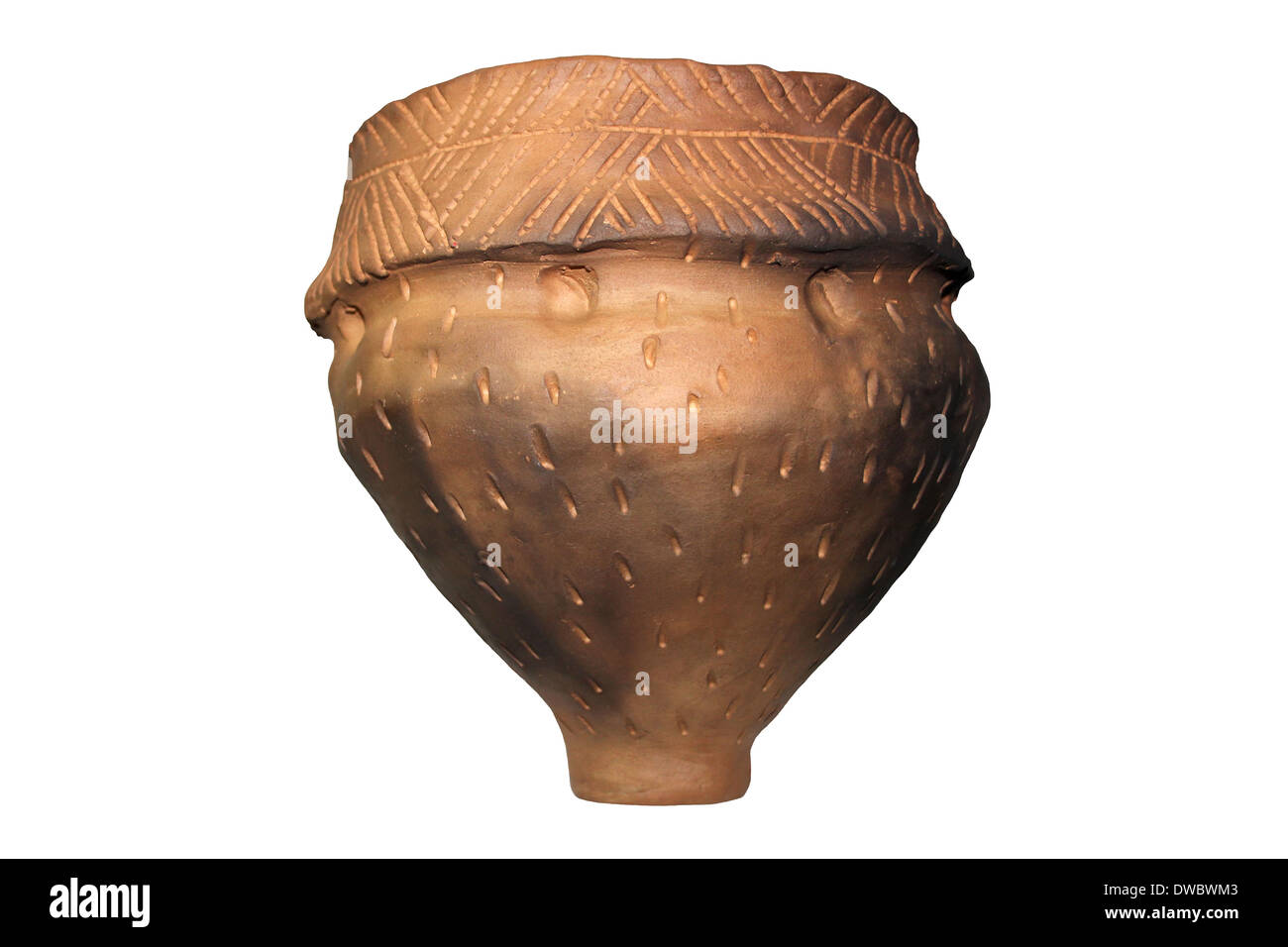 Re-construcción de cerámica de estilo y diseño del Neolítico encontradas en Gran Bretaña Foto de stock