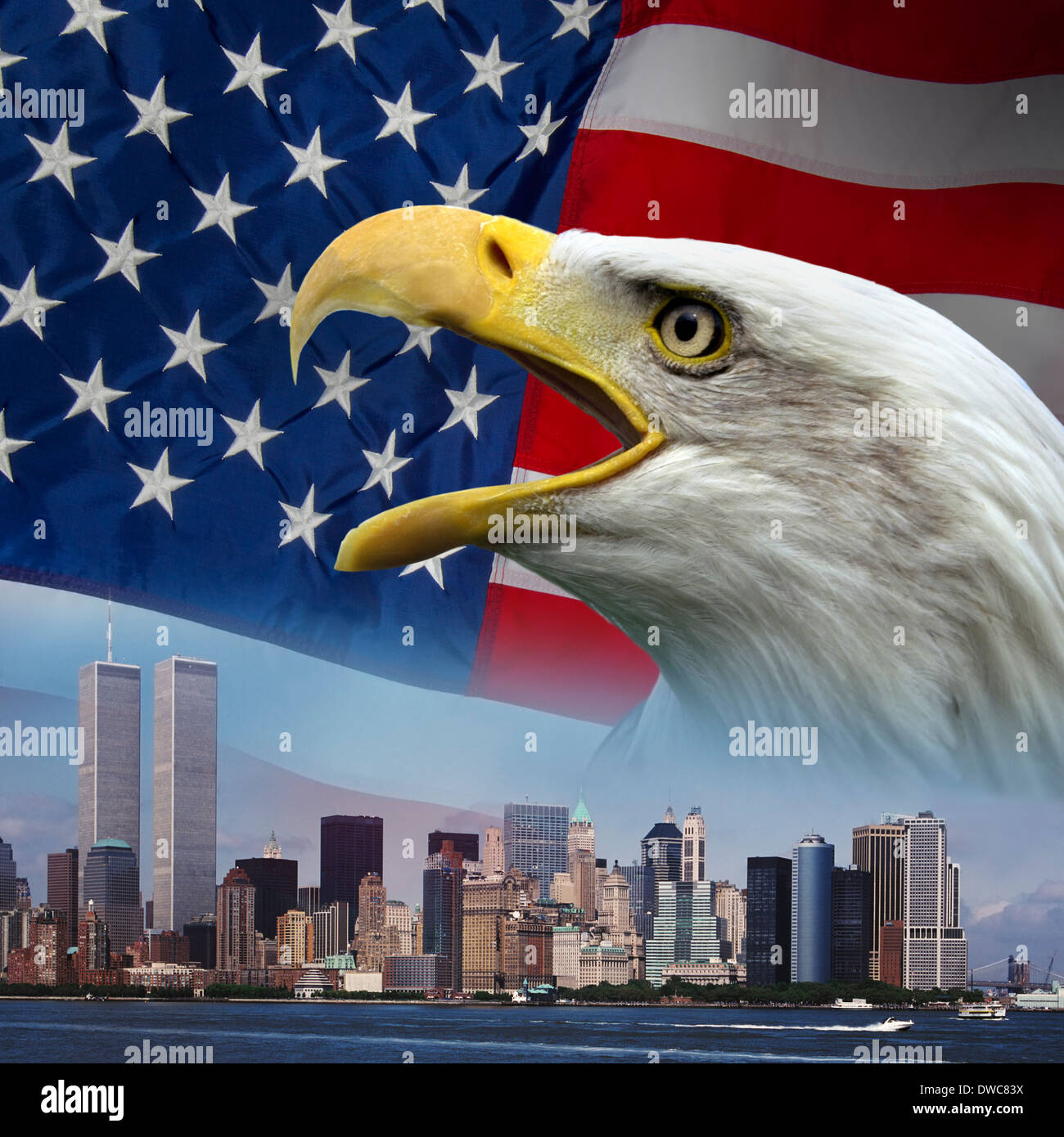 Los símbolos patrios para recordar 9-11 Foto de stock