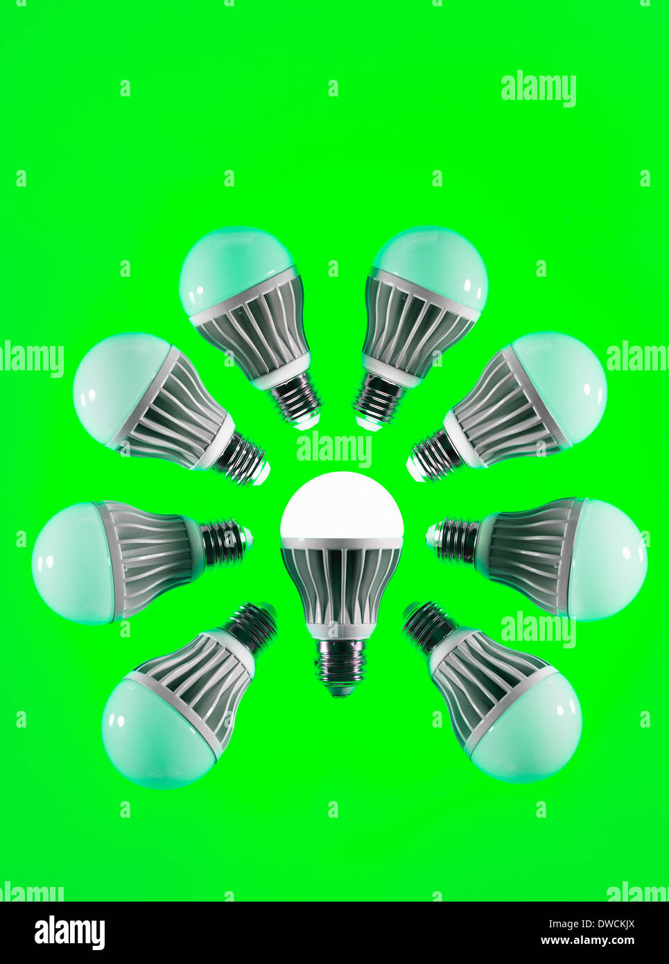 Bombillas LED de ahorro de energía Foto de stock