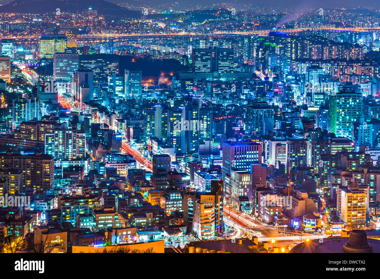Seúl, Corea del Sur paisaje urbano Foto de stock