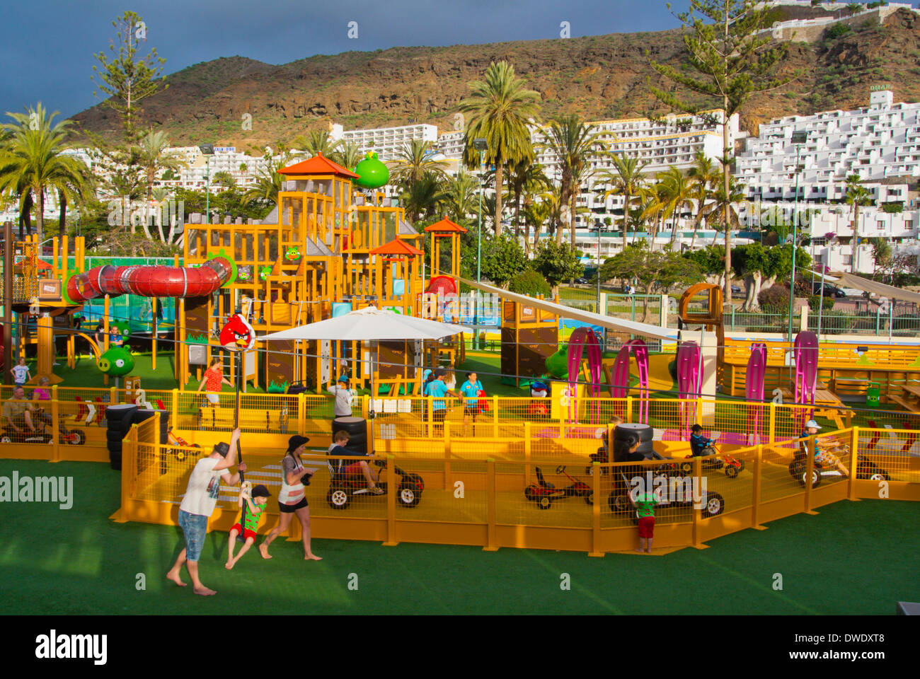 Angry Birds theme park, Puerto Rico, Gran Canaria, Islas Canarias, España, Europa Foto de stock