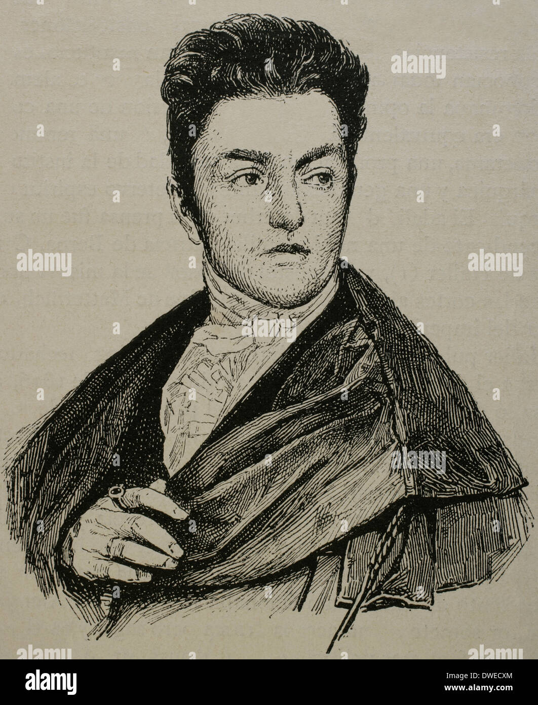 Maximiliano Emanuel von Lerchenfeld (1778-1843). Alemania. Grabado de Historia Universal, 1883. Foto de stock