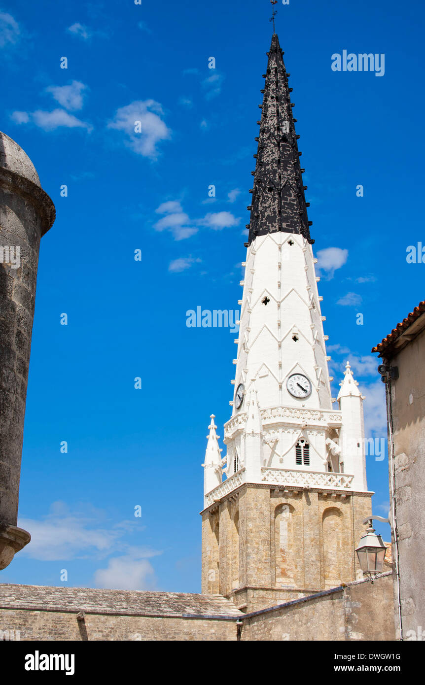 Iglesia de Saint Etienne, Ars en Re Foto de stock