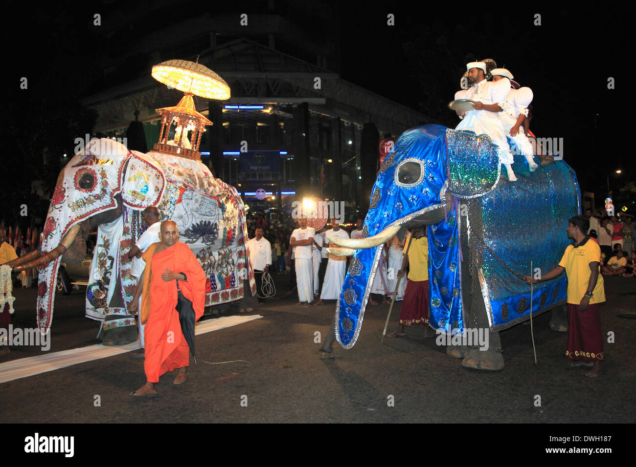 Colombo, Sri Lanka; Navam Perahera, festival, el elefante, el elefante, la Sagrada Reliquia, Foto de stock