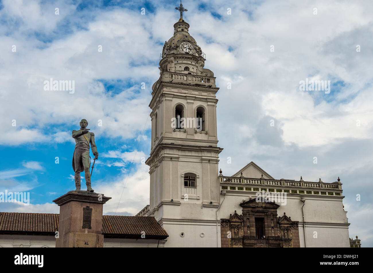 Quito.- La Iglesia de Santo Domingo Foto de stock