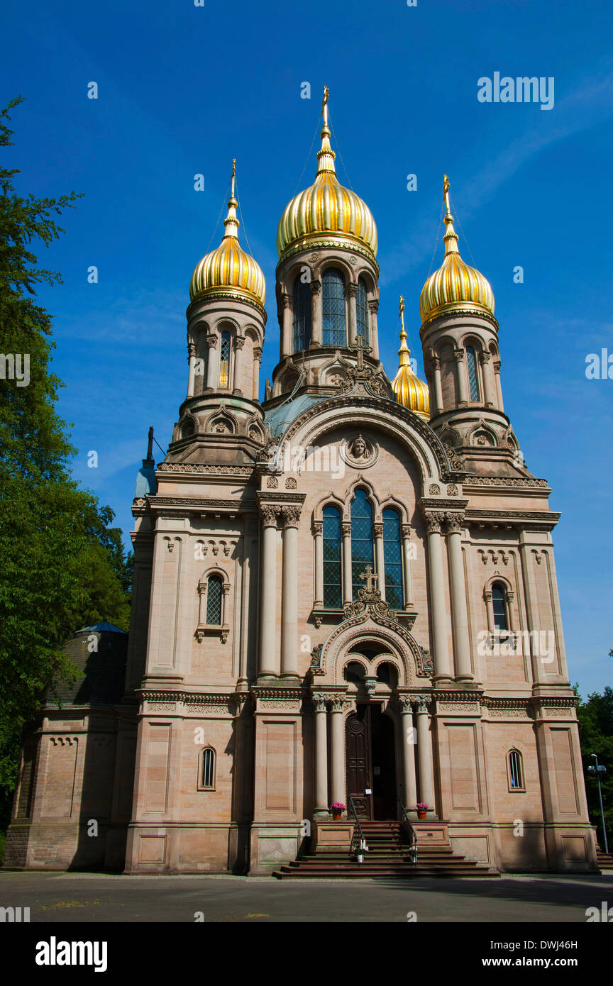 La iglesia ortodoxa rusa, Wiesbaden Foto de stock