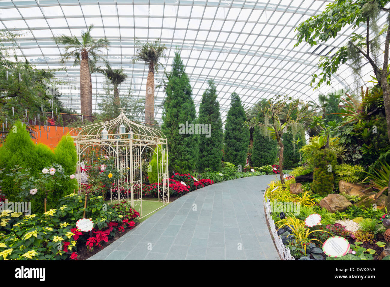 Jardines junto a la bahía, jardín de flores, jardines botánicos, Singapur, Sudeste de Asia, Asia Foto de stock