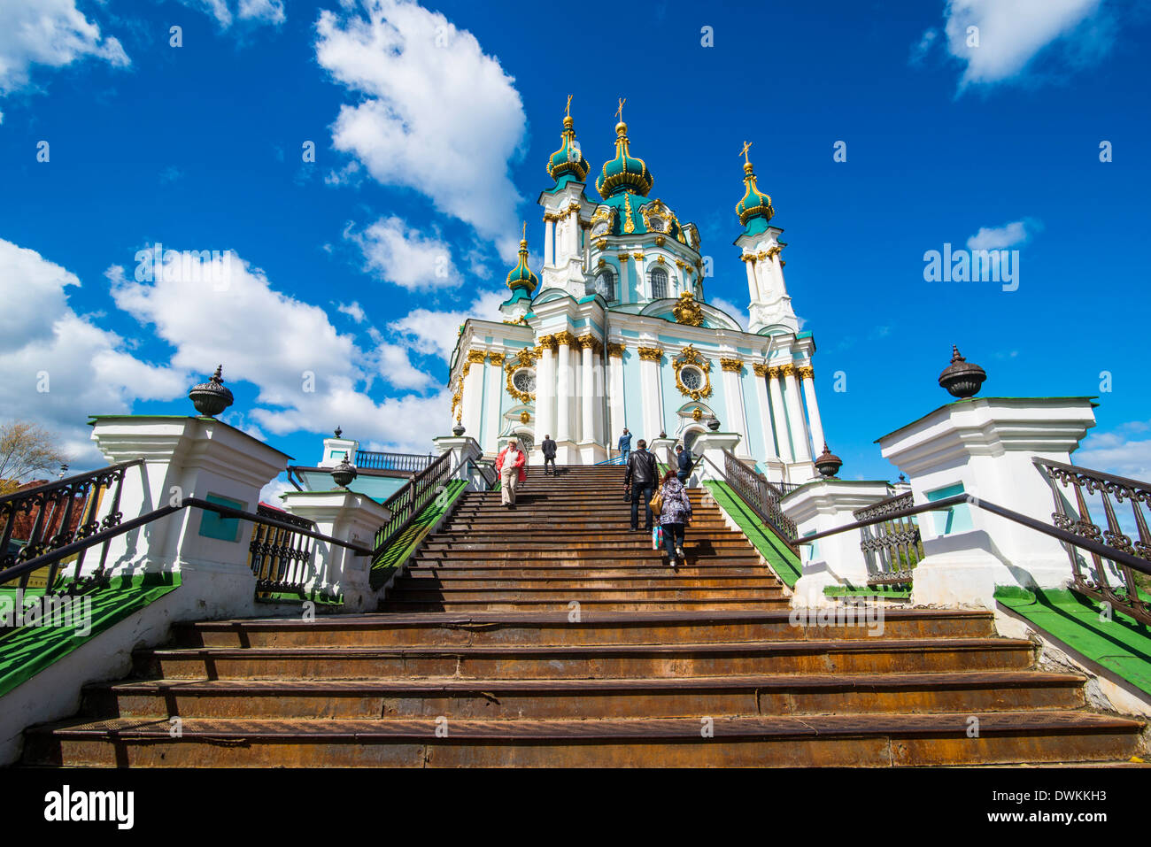 Iglesia de San Andrés en Kiev, Ucrania, Europa Foto de stock