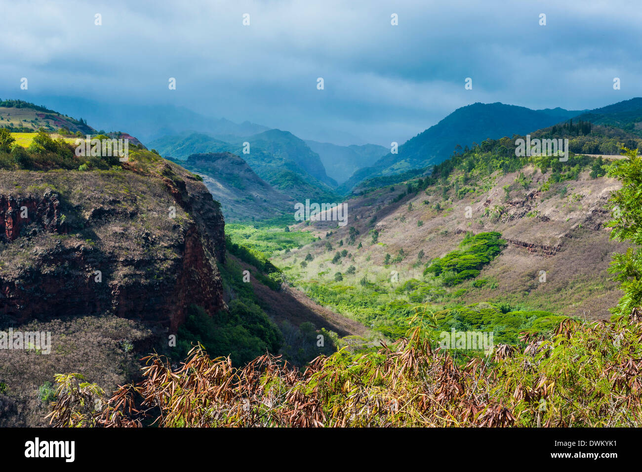 Hanapepe Valley Lookout, Kauai, Hawaii, Estados Unidos de América, el Pacífico Foto de stock