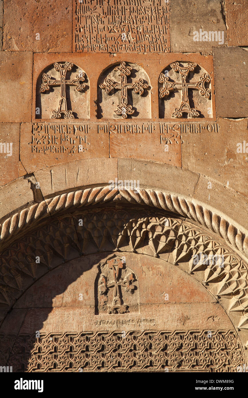 Detalle de Khor Virap monasterio de la Iglesia Apostólica Armenia, la Llanura de Ararat, Yerevan, Armenia, Asia Central, África Foto de stock