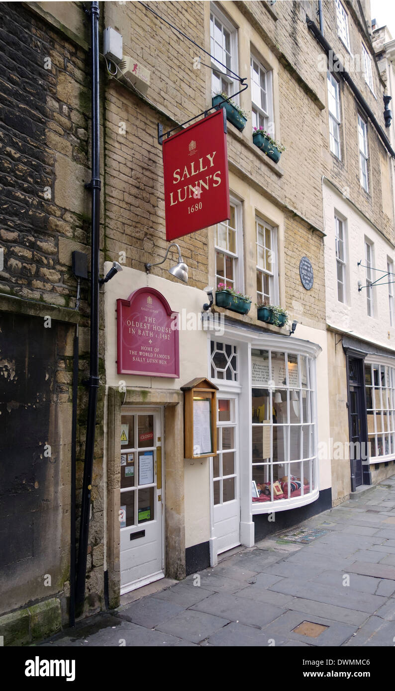 Sally Lunns Historic Eating House & Museum. Salón de té. La casa más antigua de Bath, North Parade Passage, Bath, Somerset, Inglaterra, Reino Unido Foto de stock