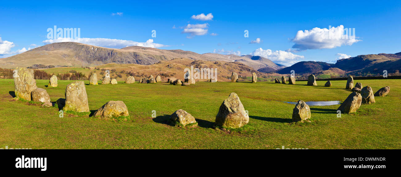 Piedras de Castlerigg stone circle cerca de Keswick, Cumbria, Lake District National Park, Inglaterra, Reino Unido, Europa Foto de stock