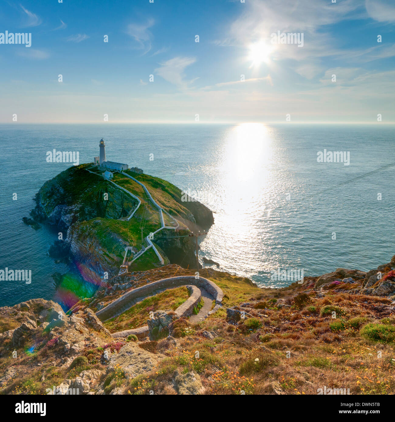 South Stack Lighthouse, Holy Island, Anglesey, Gwynedd, Gales, Reino Unido, Europa Foto de stock