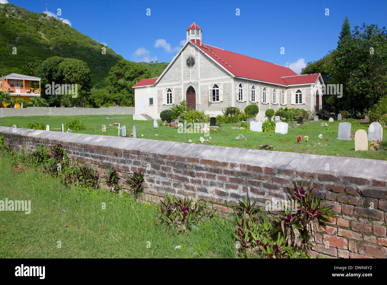 La Iglesia Anglicana de San Pablo, cerca de St. Johns, Antigua, Islas de Sotavento, Antillas, Caribe, América Central Foto de stock