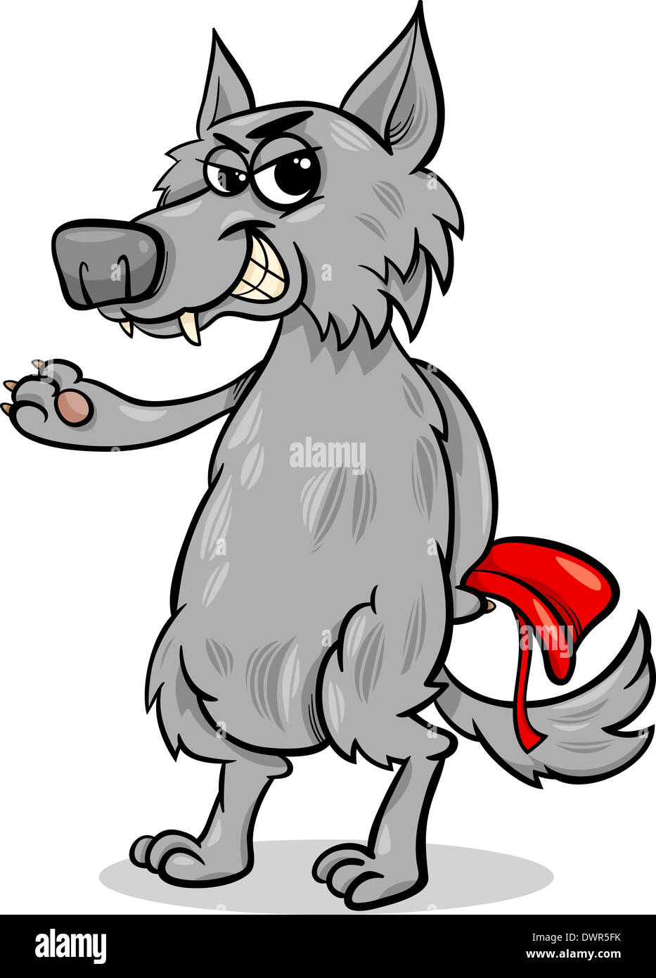 Cartoon ilustración del Lobo Feroz personaje de Caperucita Roja cuento de  hadas Fotografía de stock - Alamy