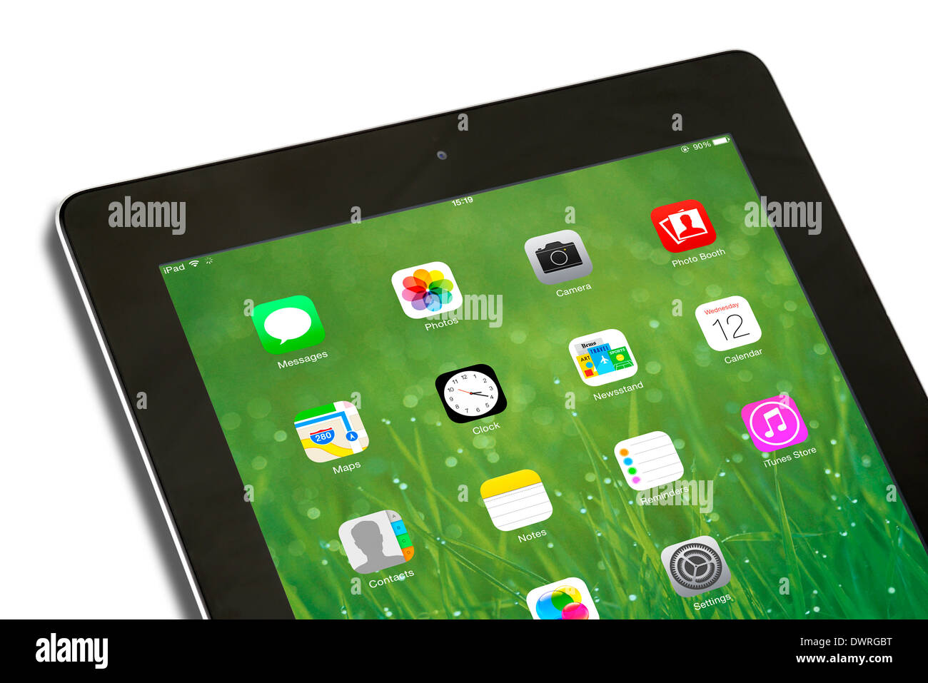 IOS 7.1 pantalla de inicio en un Apple iPad 4ª generación retina display tablet pc Foto de stock