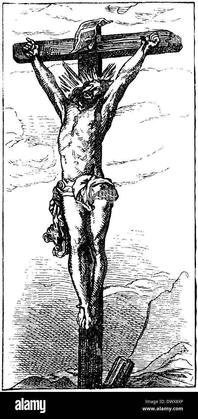 Cristo en la cruz dibujo Imágenes de stock en blanco y negro - Alamy