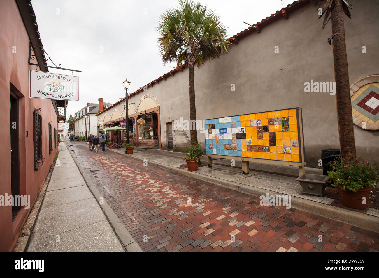 Aviles Street es retratada en San Agustín, Florida Foto de stock