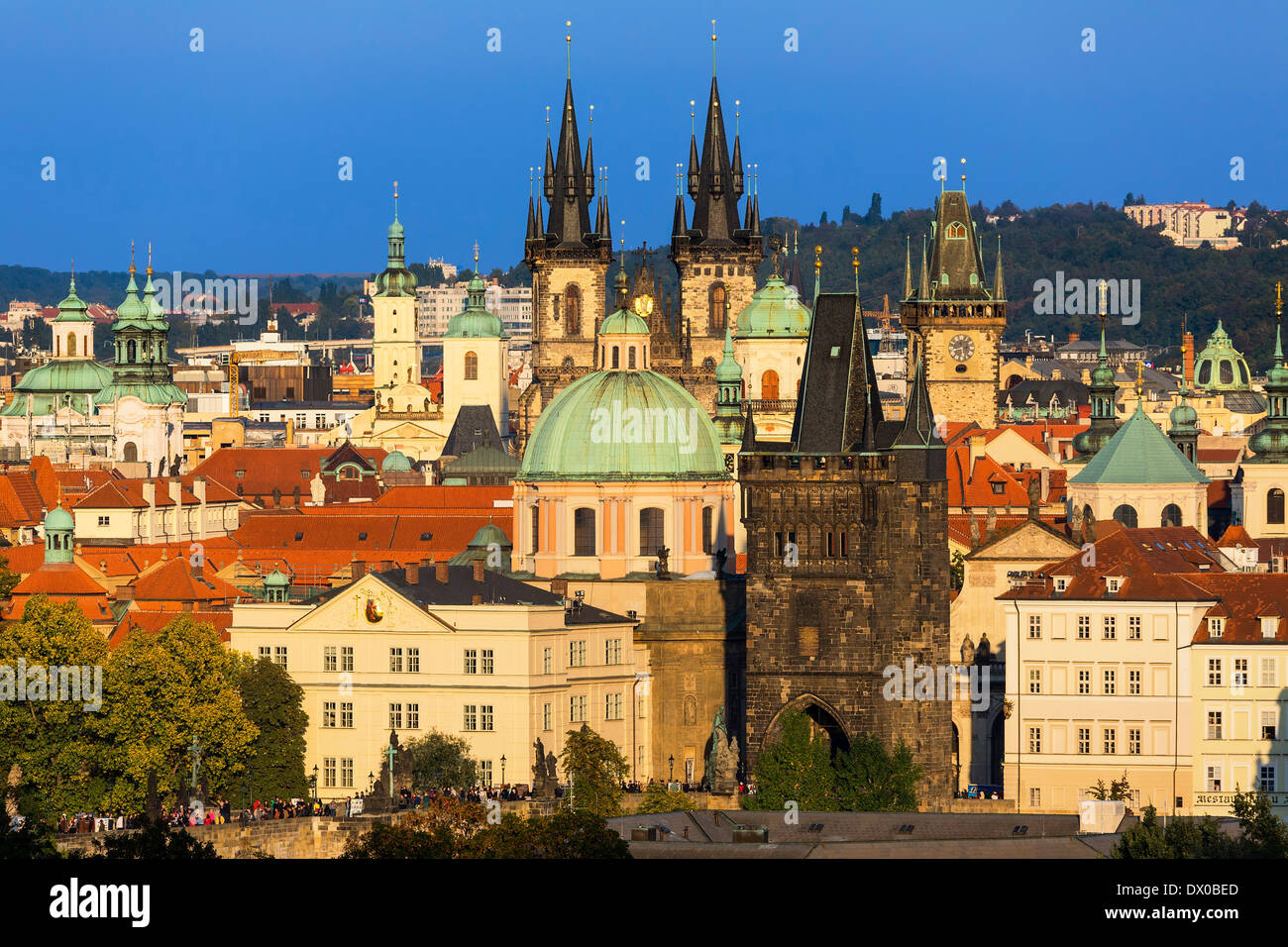 República Checa, horizonte de Praga Foto de stock