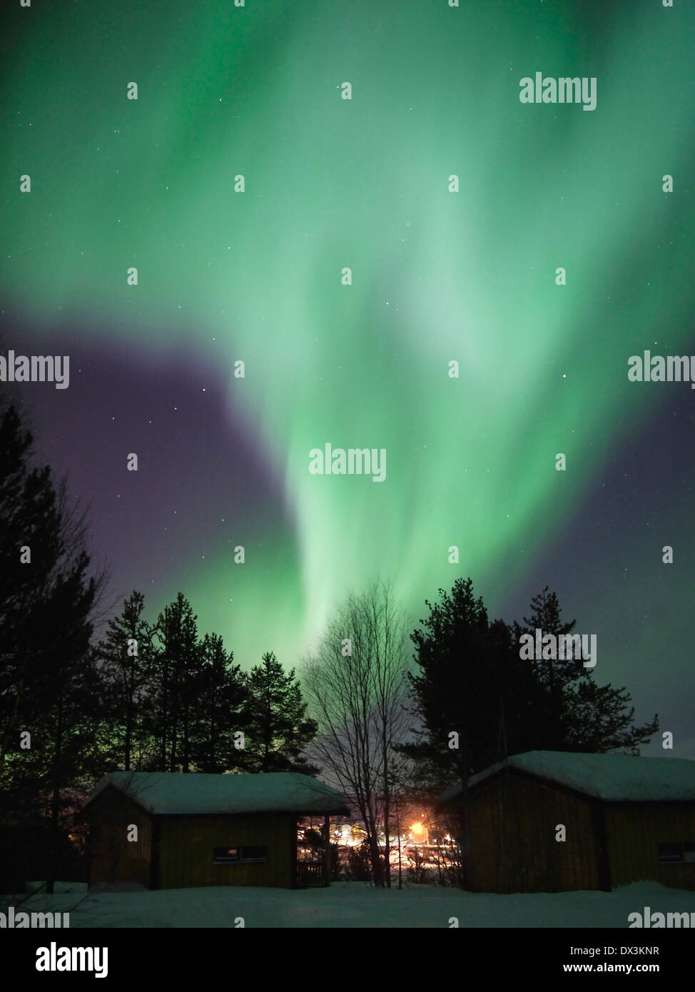 Luces del Norte, la aurora boreal, en Karasjok, Finnmark, Noruega Foto de stock