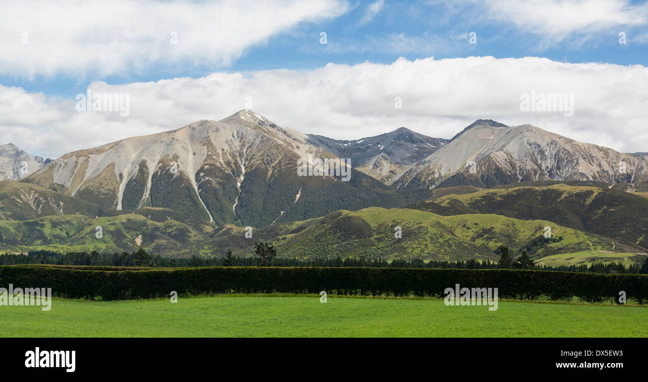 Mount Hutt, montaña, Isla del Sur, Nueva Zelanda Foto de stock