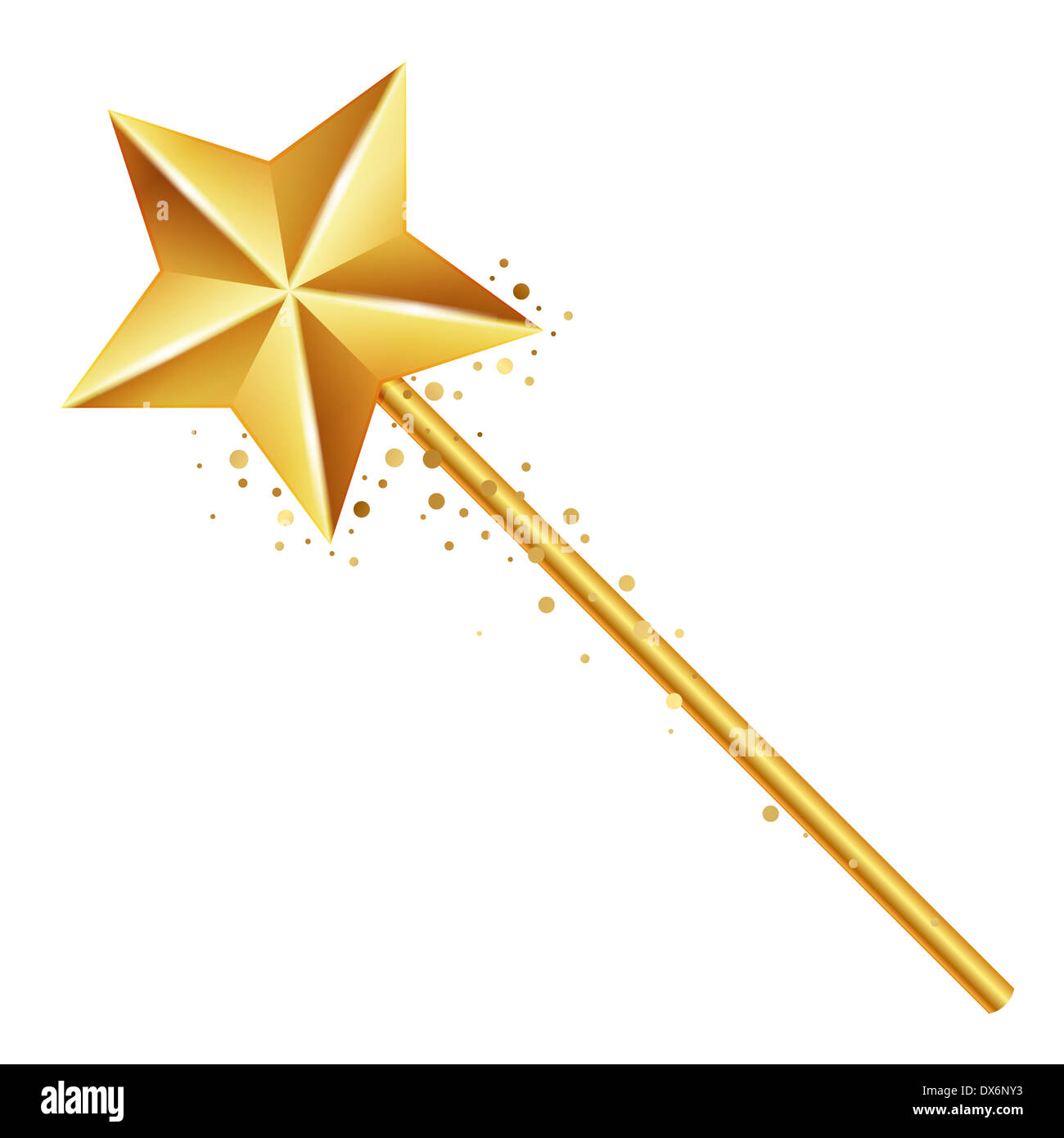 Frente a ti Folleto Gaviota Ilustración vectorial de la varita mágica de oro Fotografía de stock - Alamy