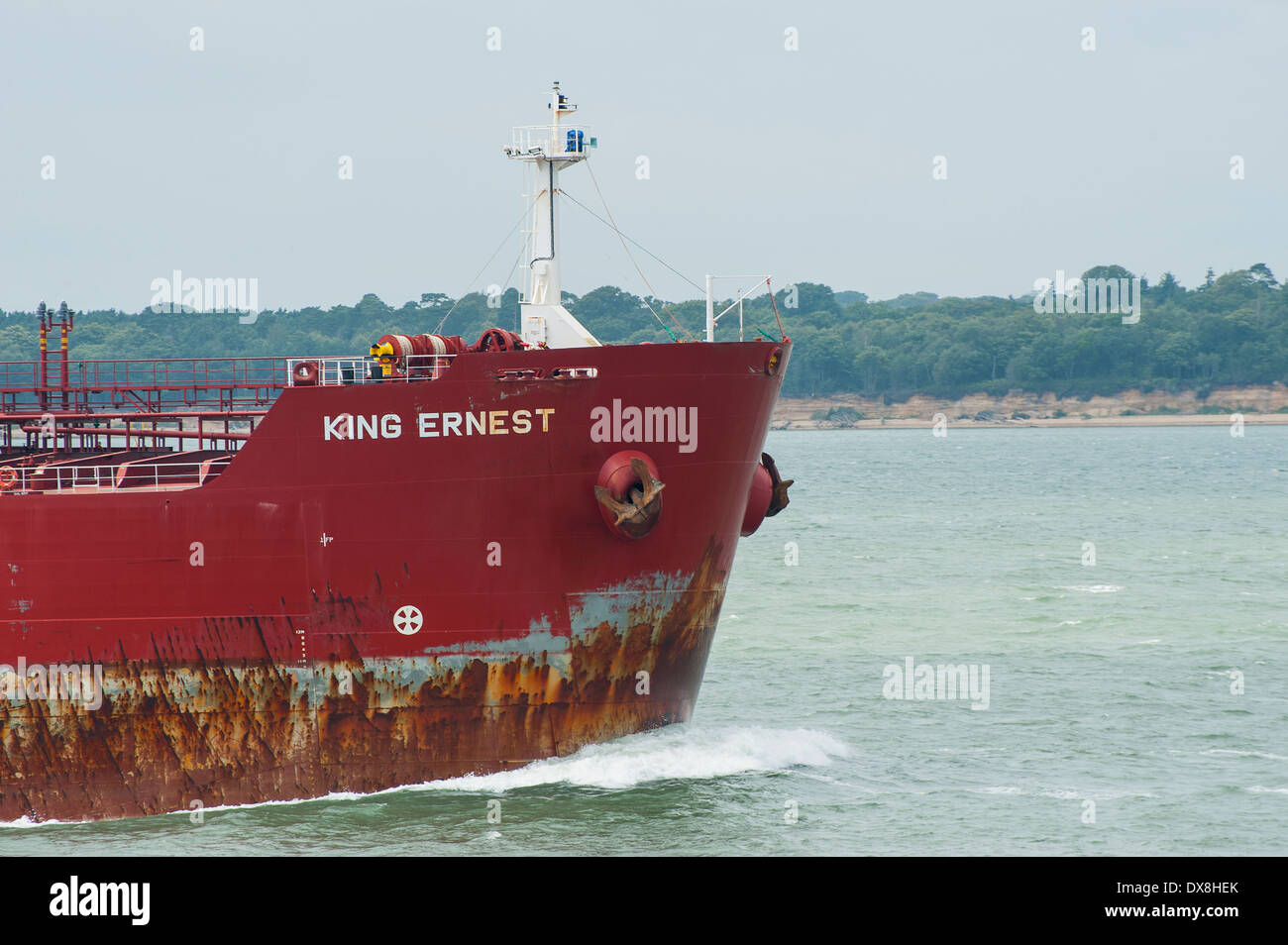 Sección de proa del Rey Ernest, petróleo/cisterna para productos químicos. Foto de stock