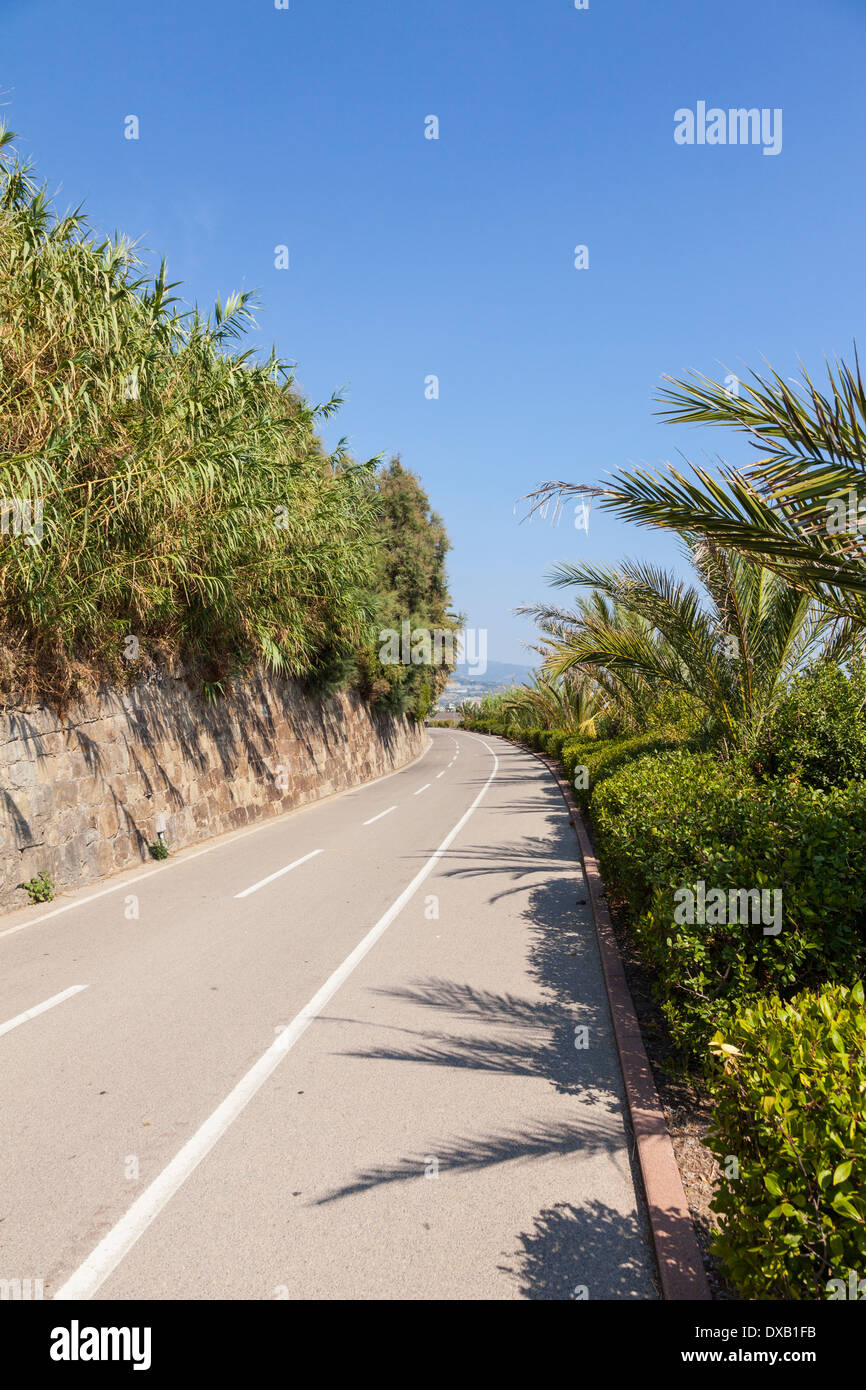 San Remo para Imperia ciclo ruta, Liguria, Italia Foto de stock