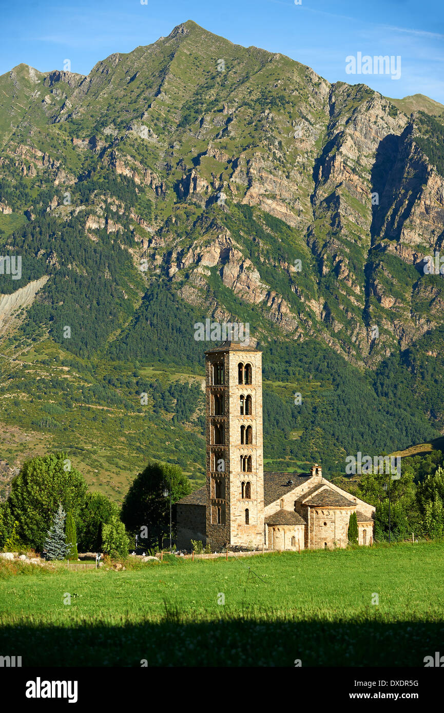 El siglo xii iglesia románica catalana lombarda de San Climent (Clemente) en Taull, Vall de Boí, Foto de stock