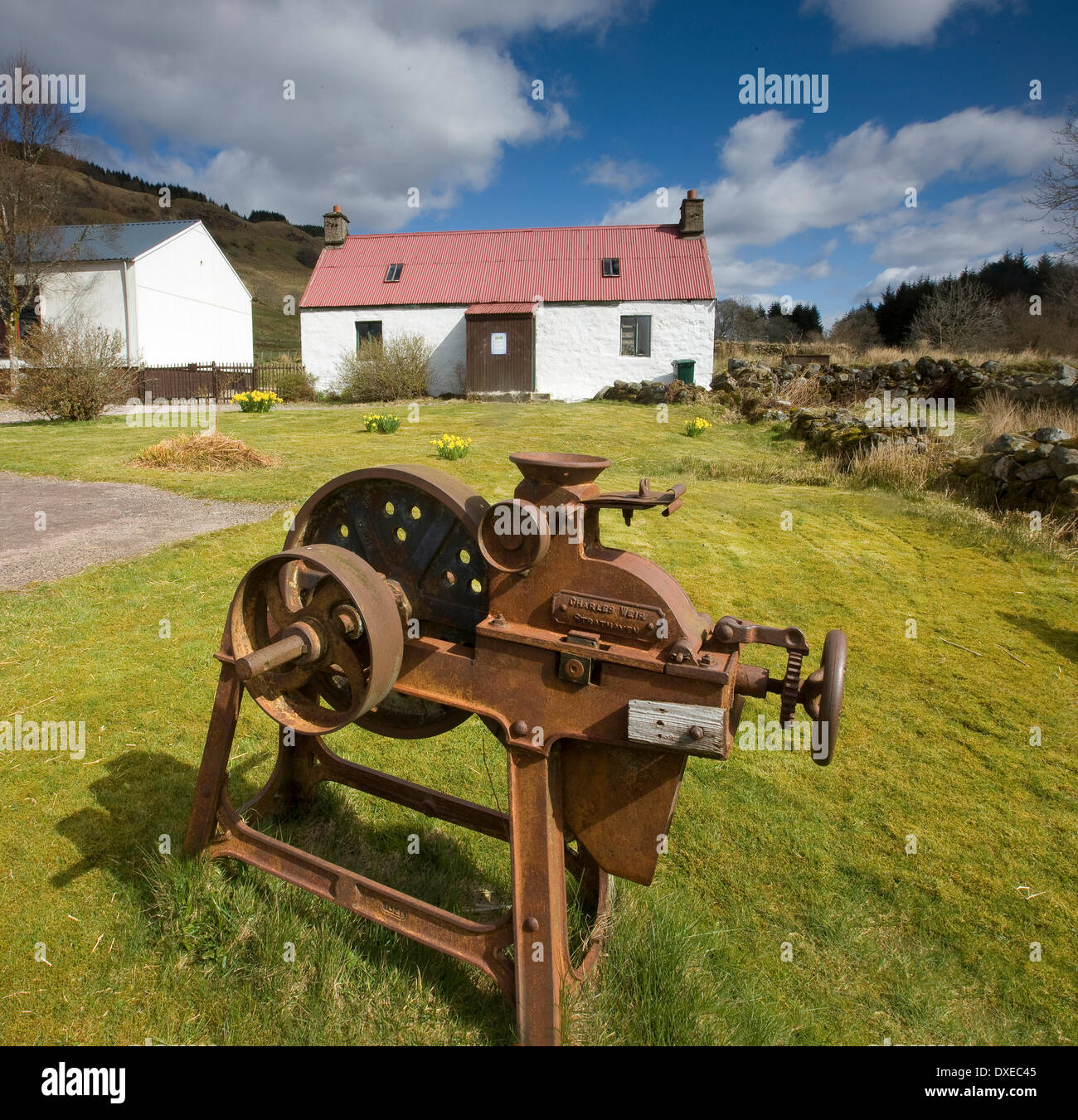 Croft en Auchindrain comunidad agrícola histórico museo vivo cerca de horno, Argyll Foto de stock