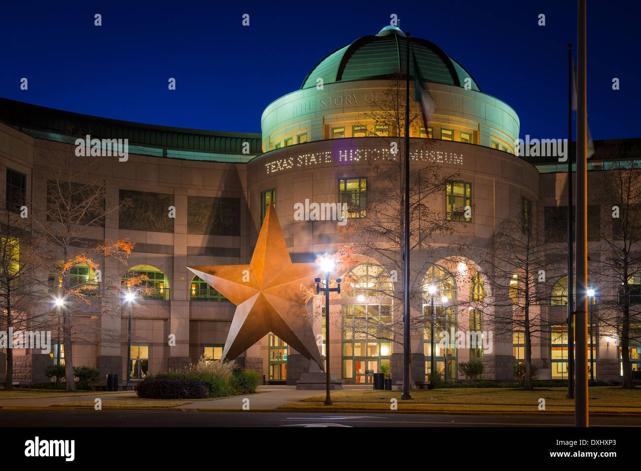 El Becerro Texas State History Museum, situado en el centro de Austin, Texas Foto de stock
