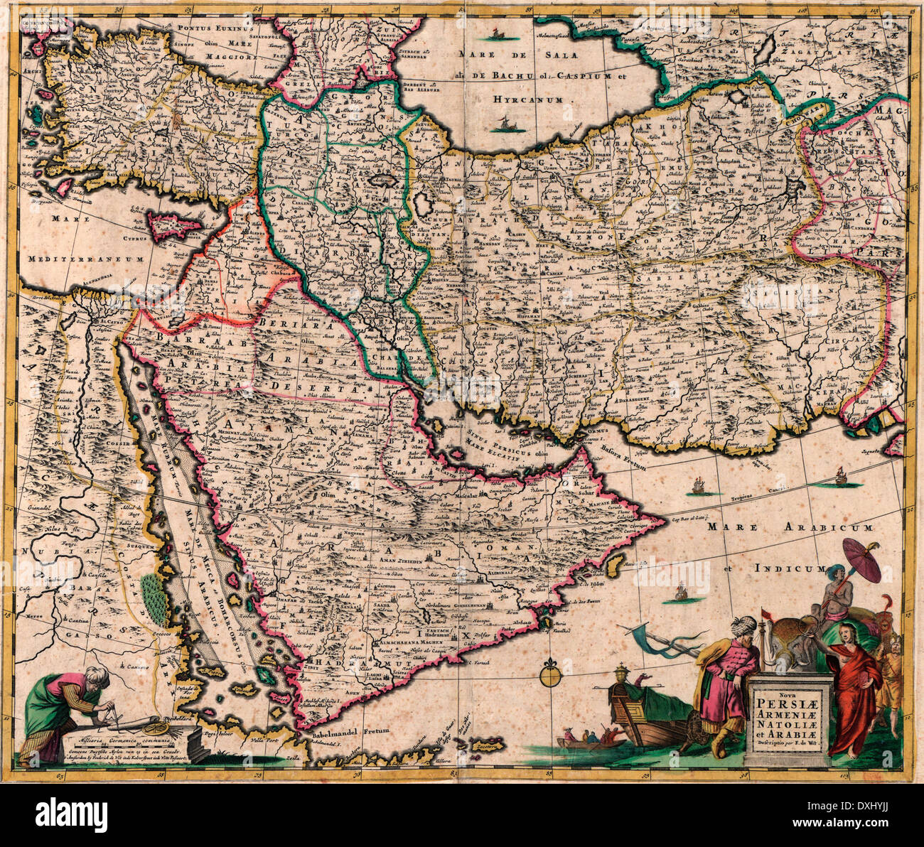 Nova, Armeniae Persiae, Natoliae, et Arabiae 1666 Nueva Persia, Armenia y Arabia Natolie Foto de stock