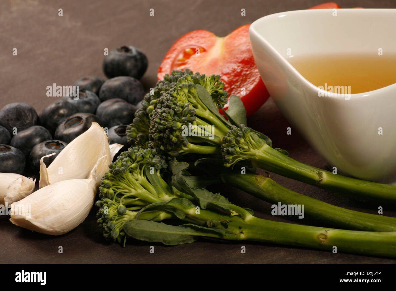 Alimentos ricos en antioxidantes Foto de stock