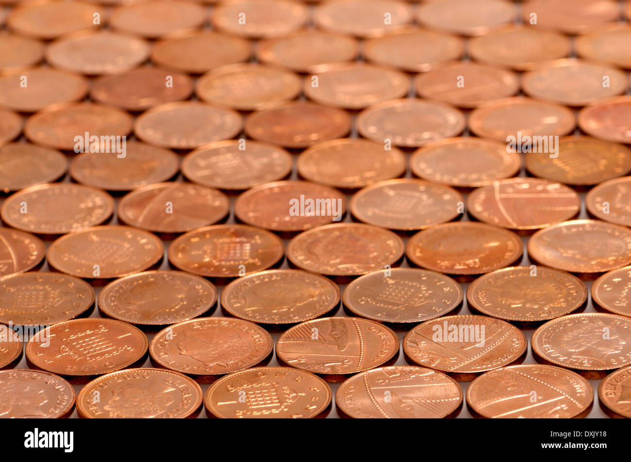 Monedas de un centavo Foto de stock