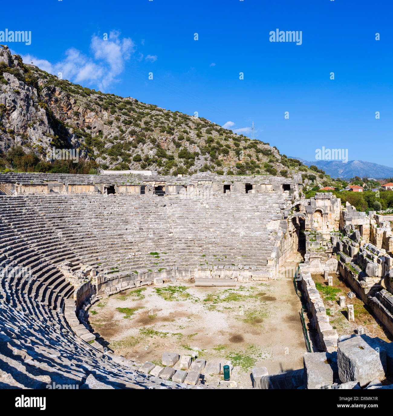 Las ruinas del teatro en Myra, Demre, provincia de Antalya, Licia, Turquía Foto de stock