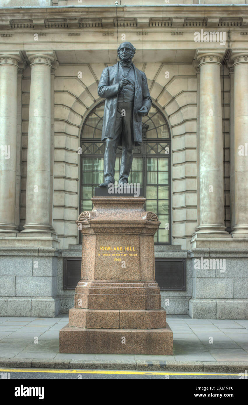 Estatua de Rowland Hill de la ciudad de Londres. Foto de stock