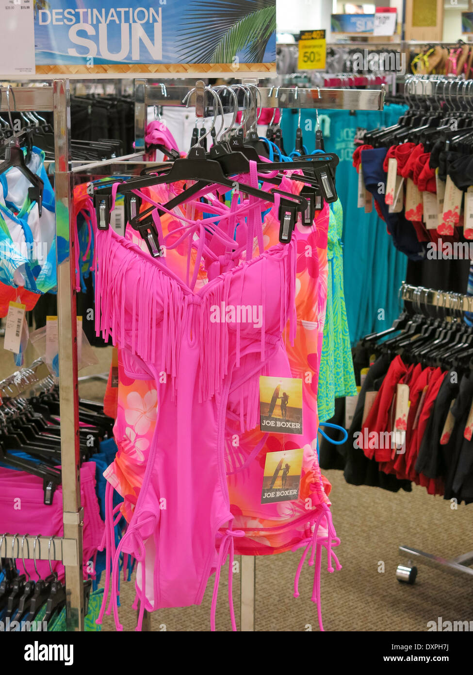 Señoras trajes de baño Sección tienda Sears, Westshore Plaza, Tampa, Florida, de stock Alamy