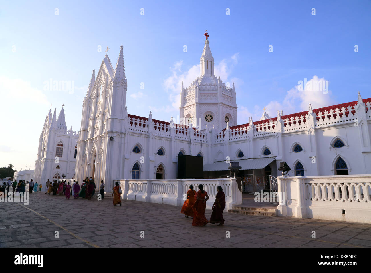 Santuario Basílica de Nuestra Señora de la salud de Vailankanni, distrito de Nagapattinam, Tamil Nadu, India Foto de stock