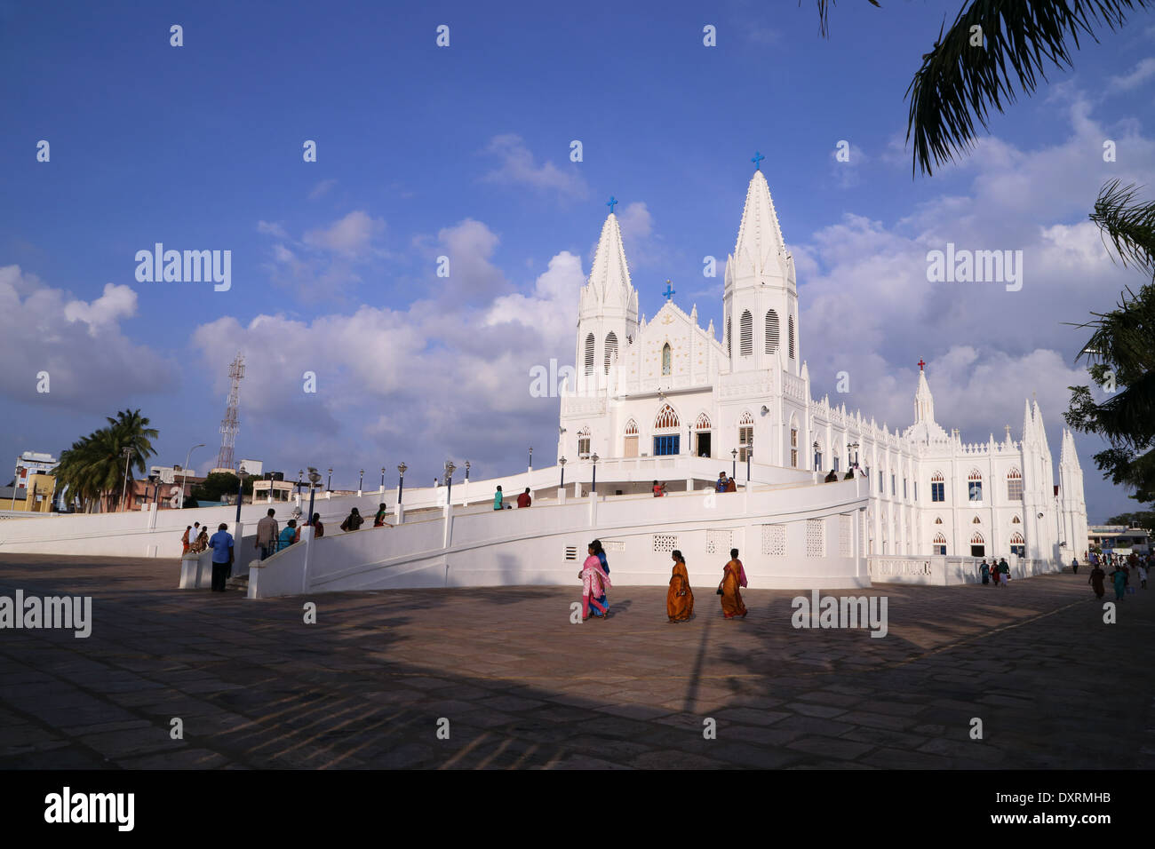 Santuario Basílica de Nuestra Señora de la salud de Vailankanni, distrito de Nagapattinam, Tamil Nadu, India Foto de stock