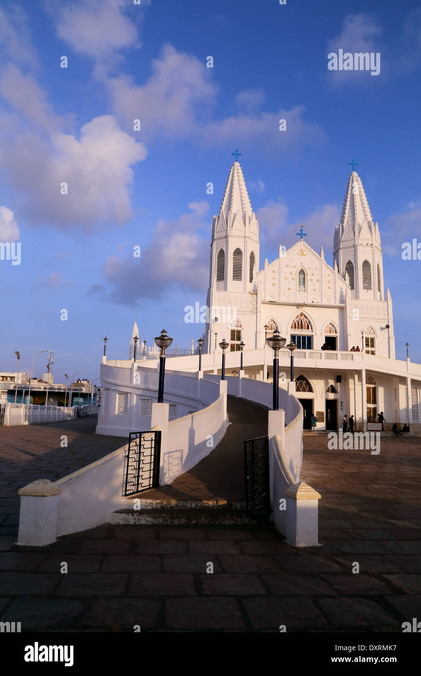 Santuario Basílica de Nuestra Señora de la salud de Vailankanni, distrito de Nagapattinam, Tamil Nadu, India Foto de stock