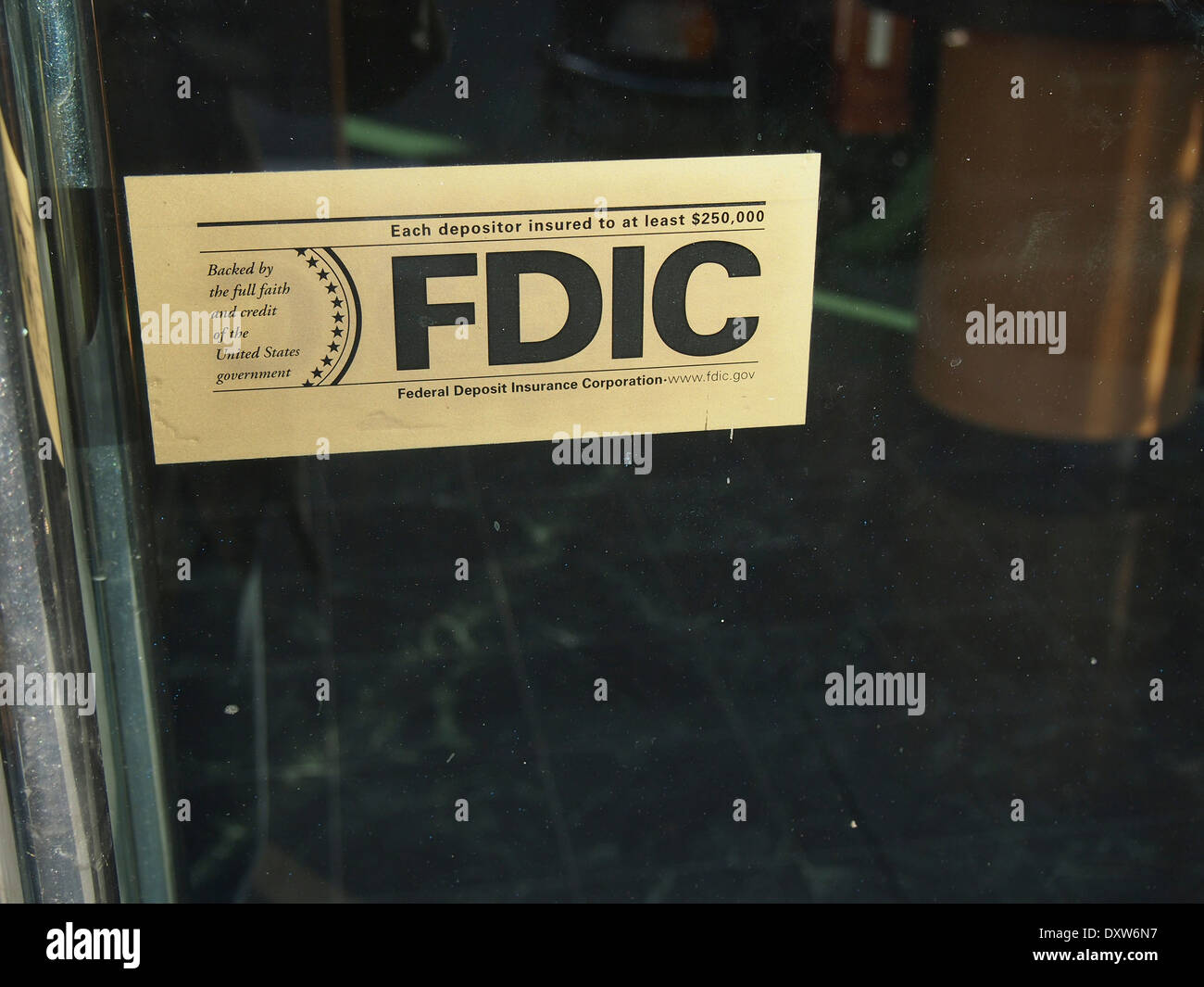 Federal Deposit Insurance Corporation, FDIC firmar Foto de stock
