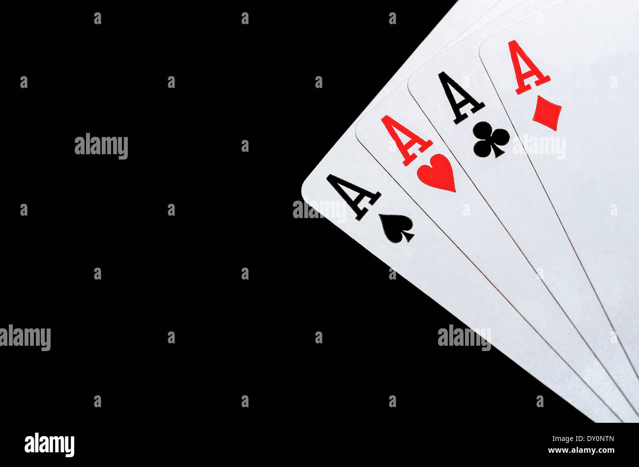 Cartas de poker y fondo negro Stock Illustration