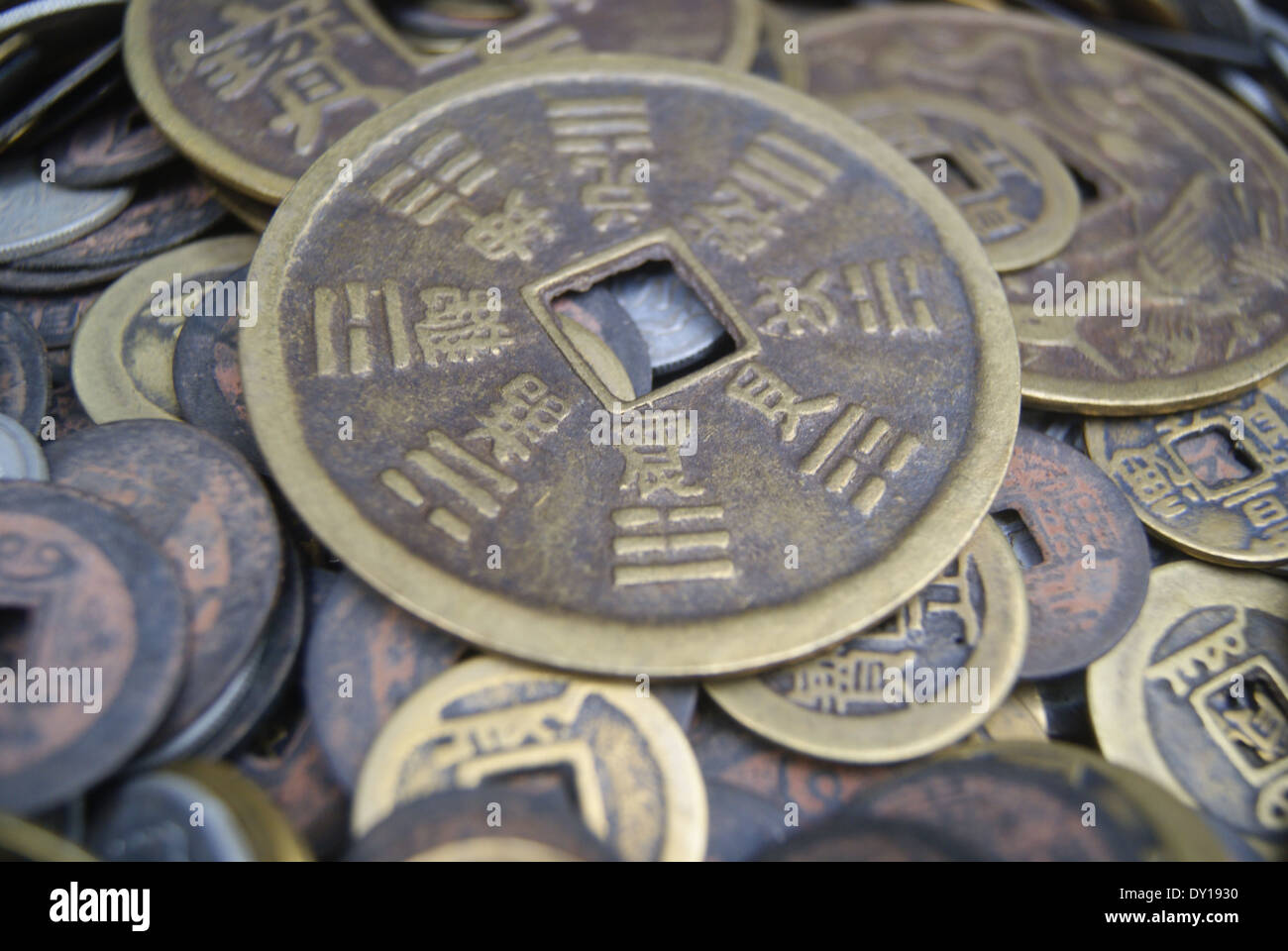 China monedas antiguas Foto de stock