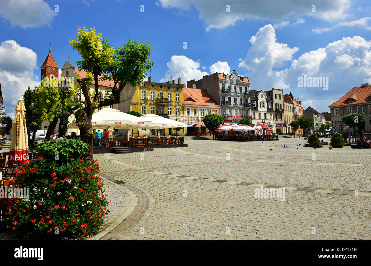La plaza del mercado, Gniezno, región Wielkopolska provincia Polonia Foto de stock