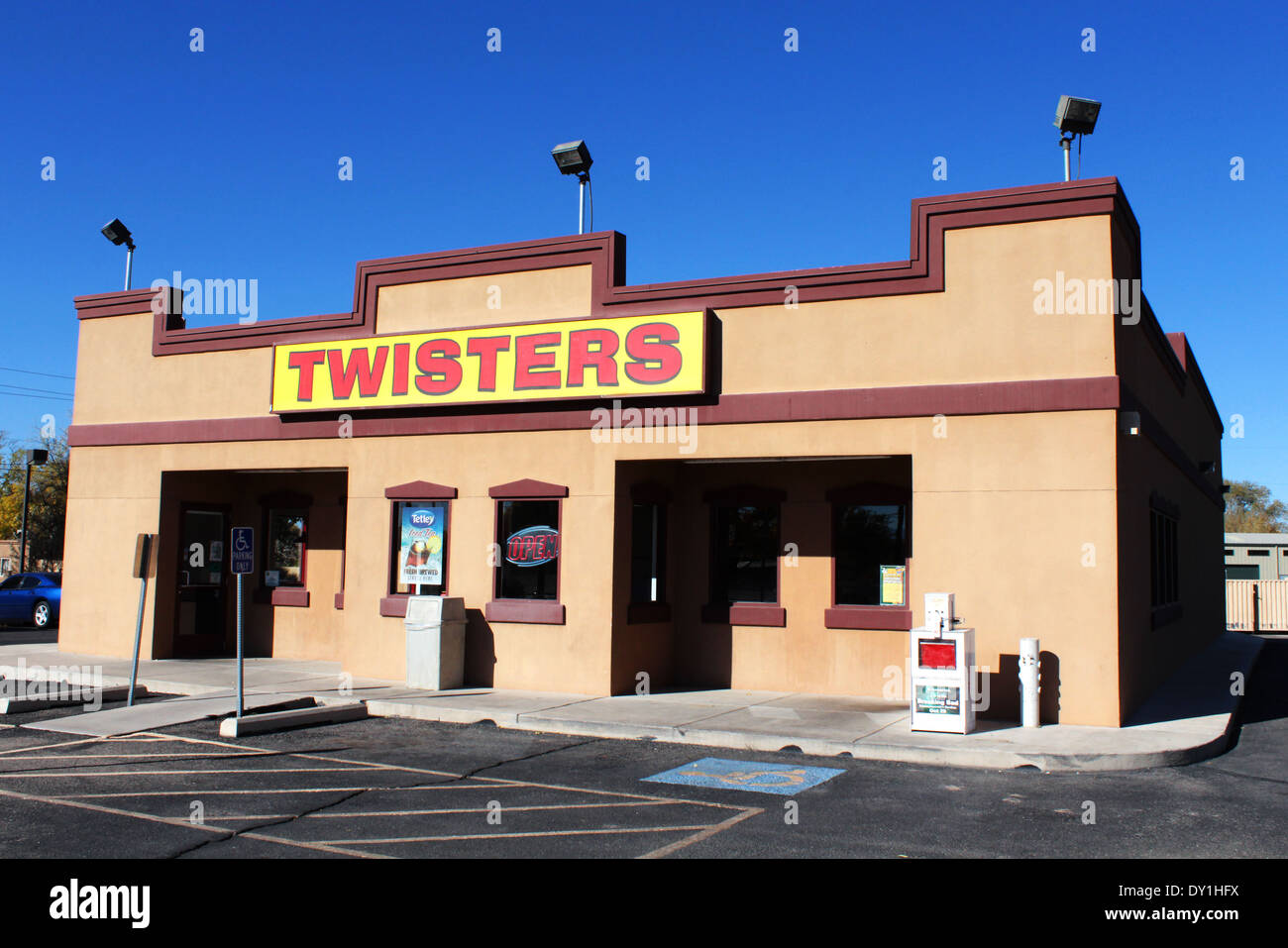Rompiendo la mala ubicación de la TV, los pollos Hermanos, Twisters restaurante, Albuquerque, Nuevo México, EE.UU. Foto de stock